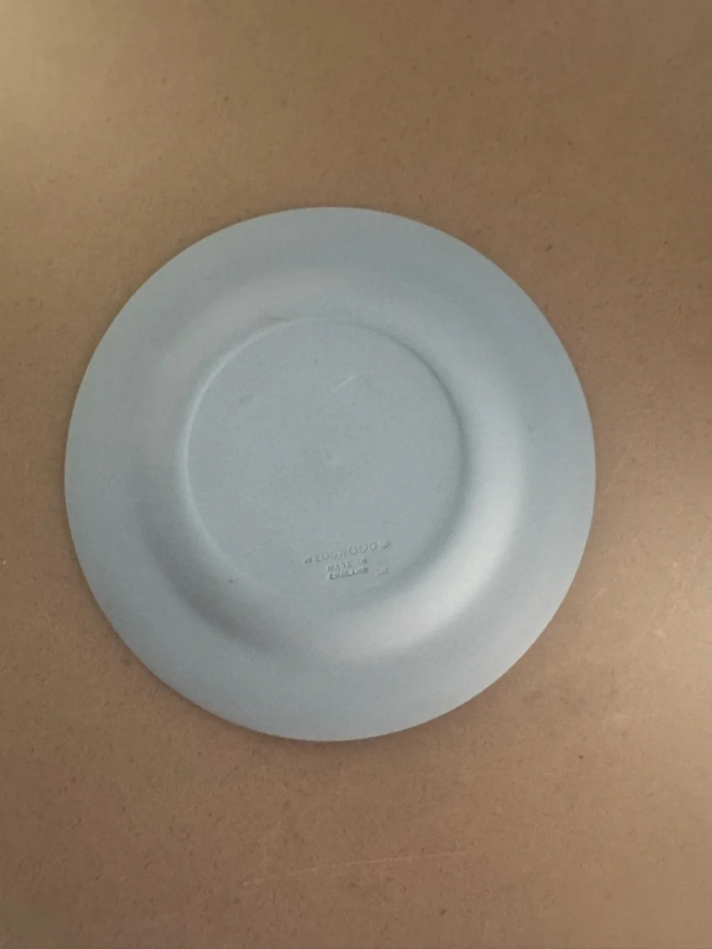Wedgwood Blue Jasperware Plate with White Relief Laurel